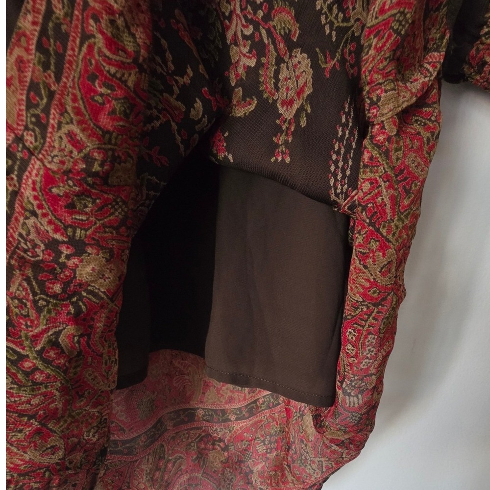 Denim & Supply Ralph Lauren Brown Paisley Sheer Dress Sz S Gypsy Boho Whimsigoth - Picture 7 of 14